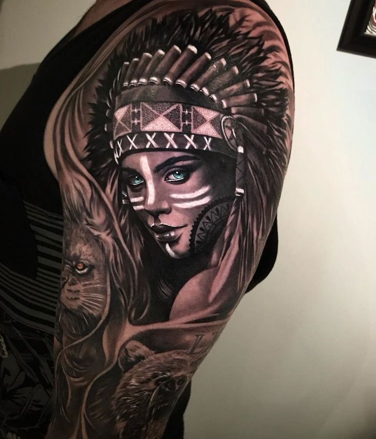 Best Ideas About Skull Indian Headdress Tattoo Indian Tattoos And Indian Chief Tattoo On