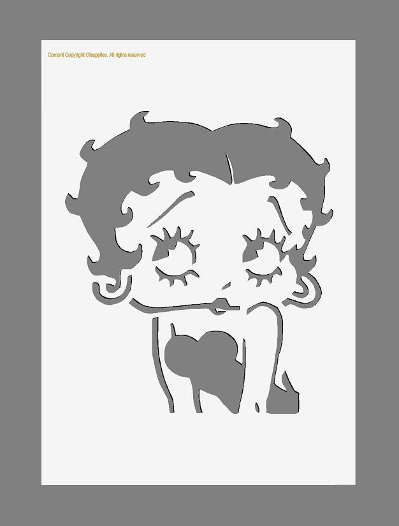 Betty Boop Stencils In A3 A4 A5 Sheet Sizes Thicker 190 Micron Etsy