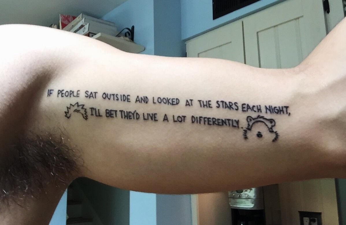 Bicep Quote Tattoo