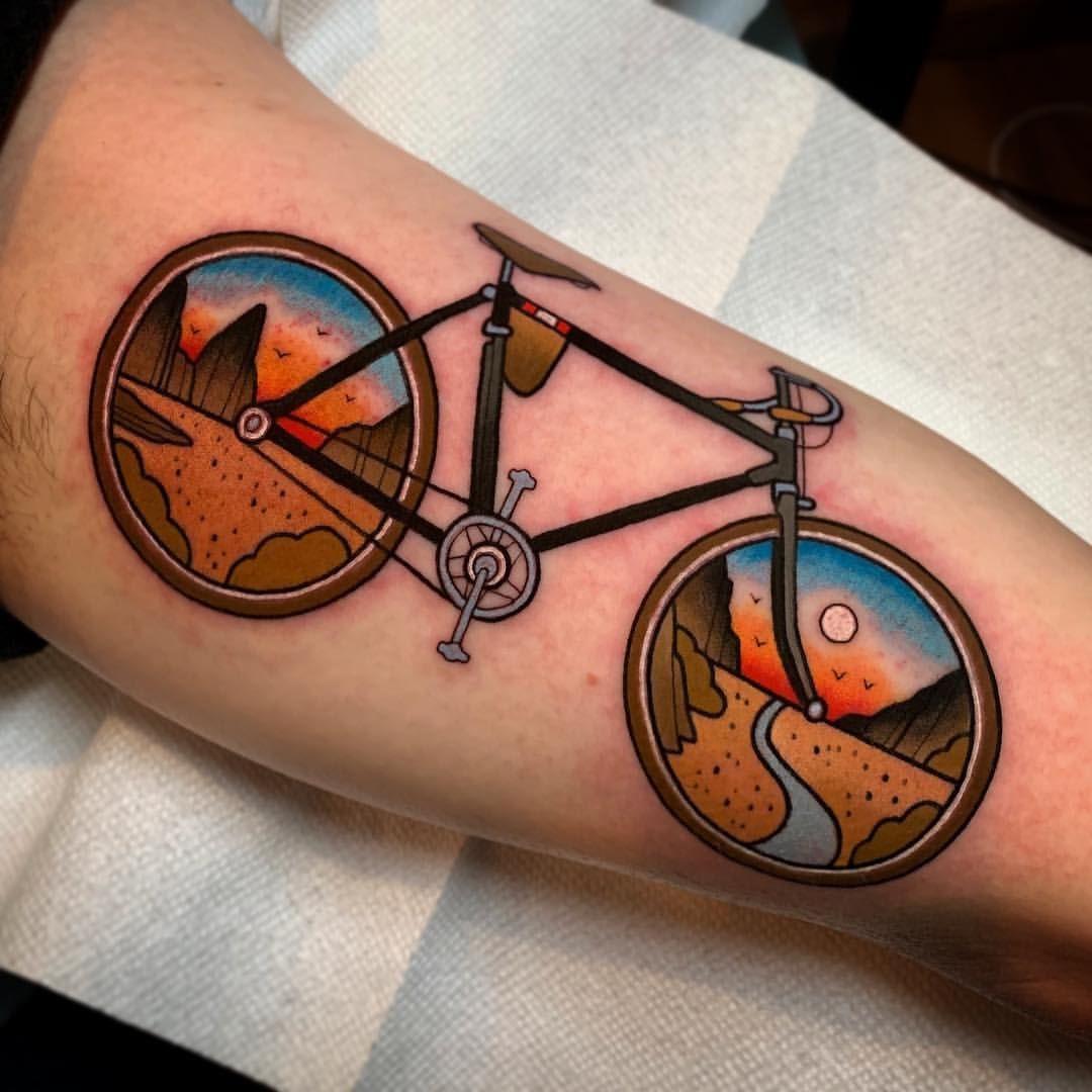 Bicycle Tattoo By Davewahtattoos Tattoo Tattoos Bicycle Tattoo Bike Tattoos Cycling Tattoo