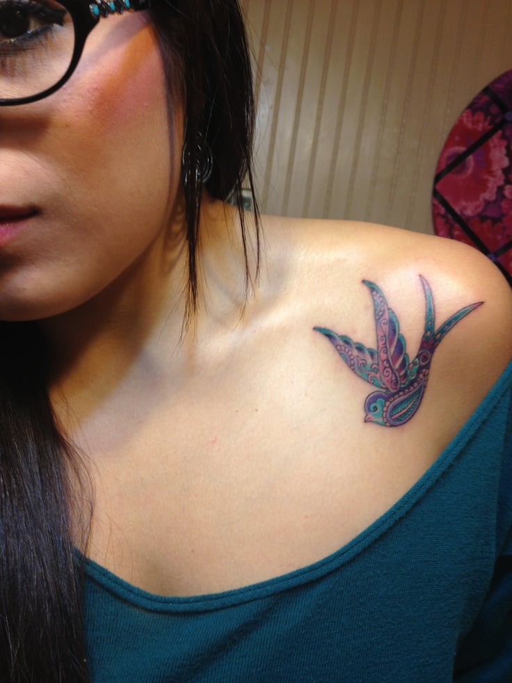 Bird Tattoo Shoulder Front