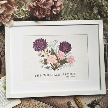 Birth Flower Family Print Unframed By Summer Lane Studio