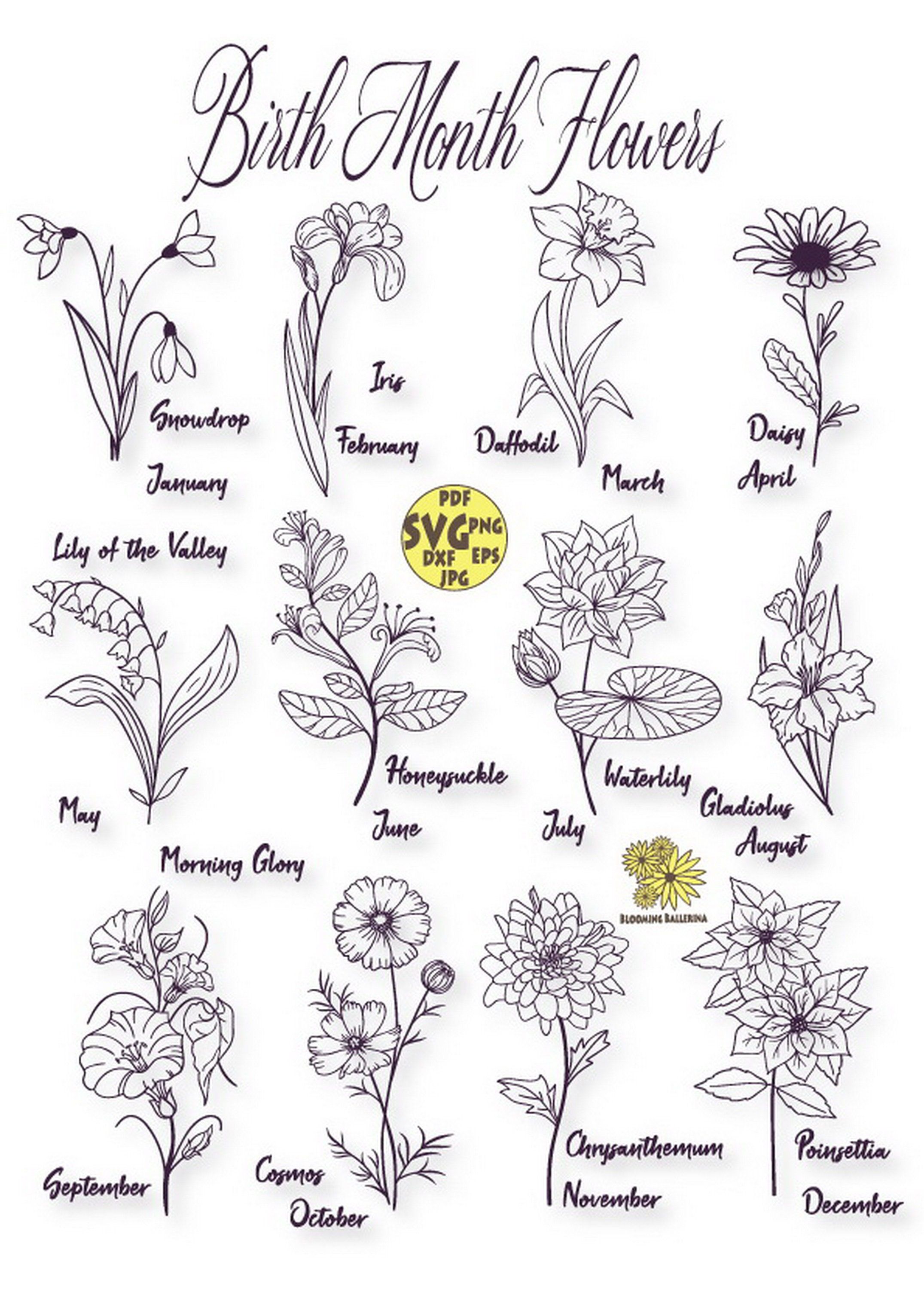 Birth Flowers Tattoo Ideas for Each Month