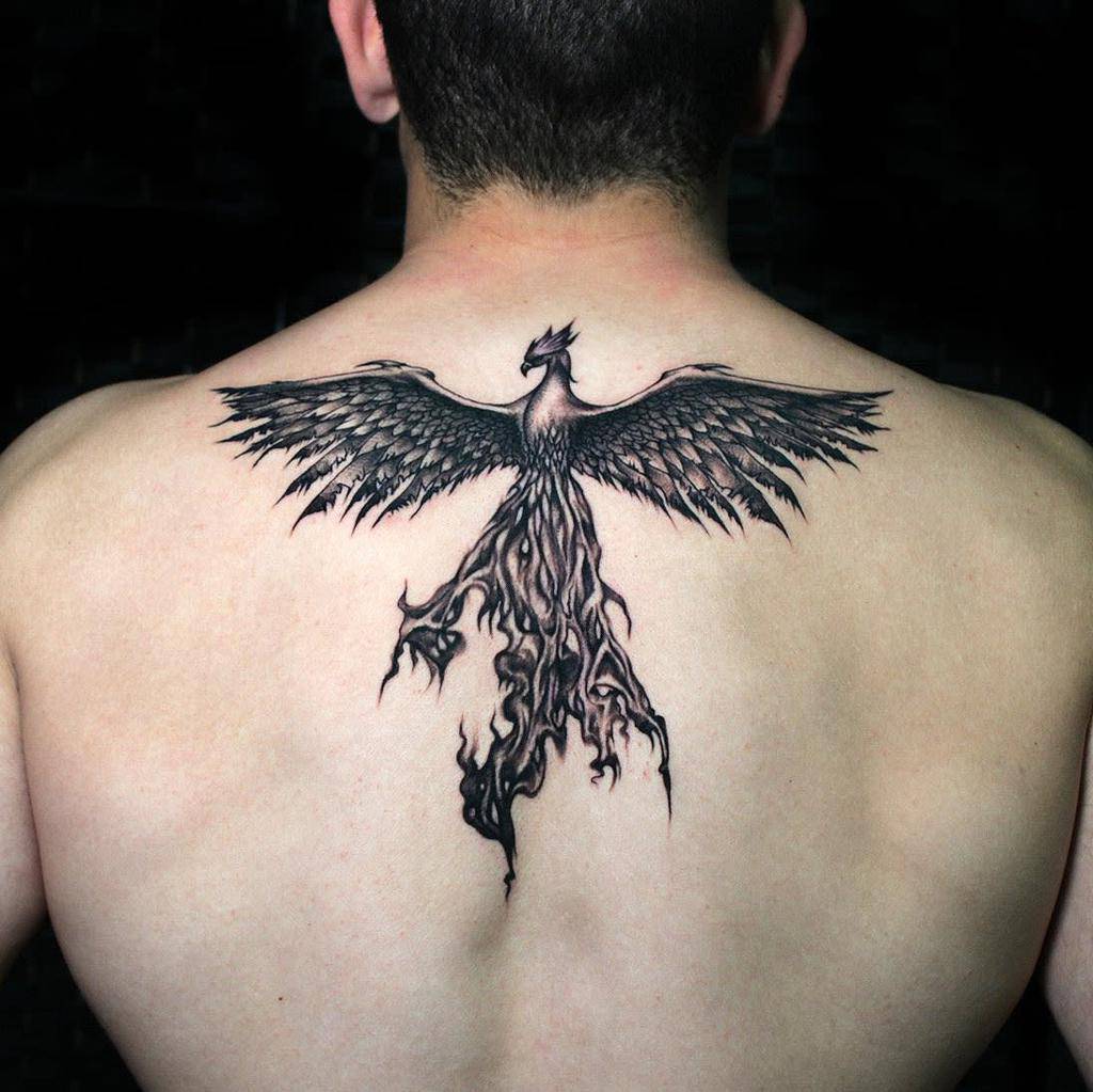 7 Stunning Black And White Phoenix Tattoo Ideas