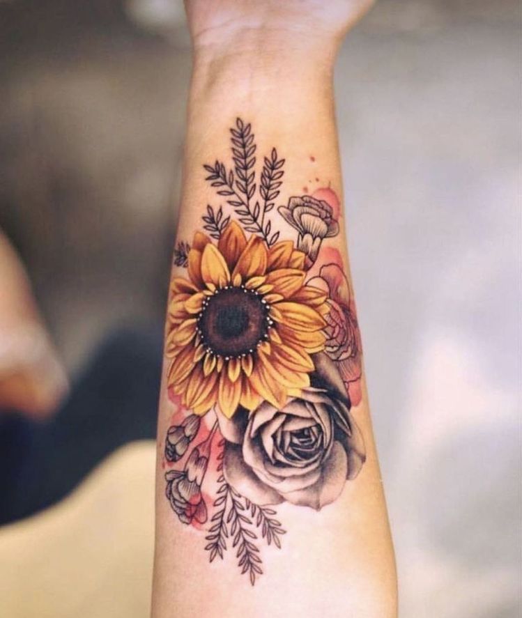 Black And White Sunflower Hand Tattoo Viraltattoo