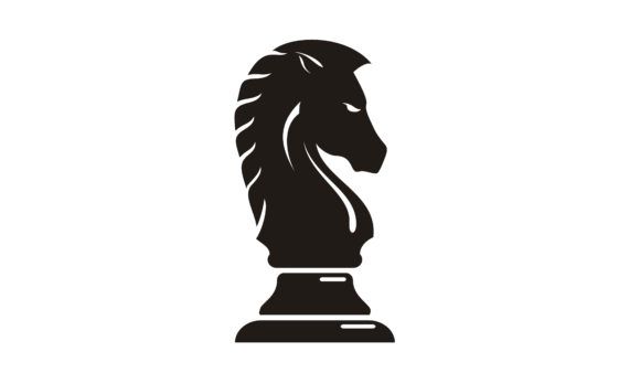 Black Chess Knight Horse Silhouette Logo Graphic By Enola99d