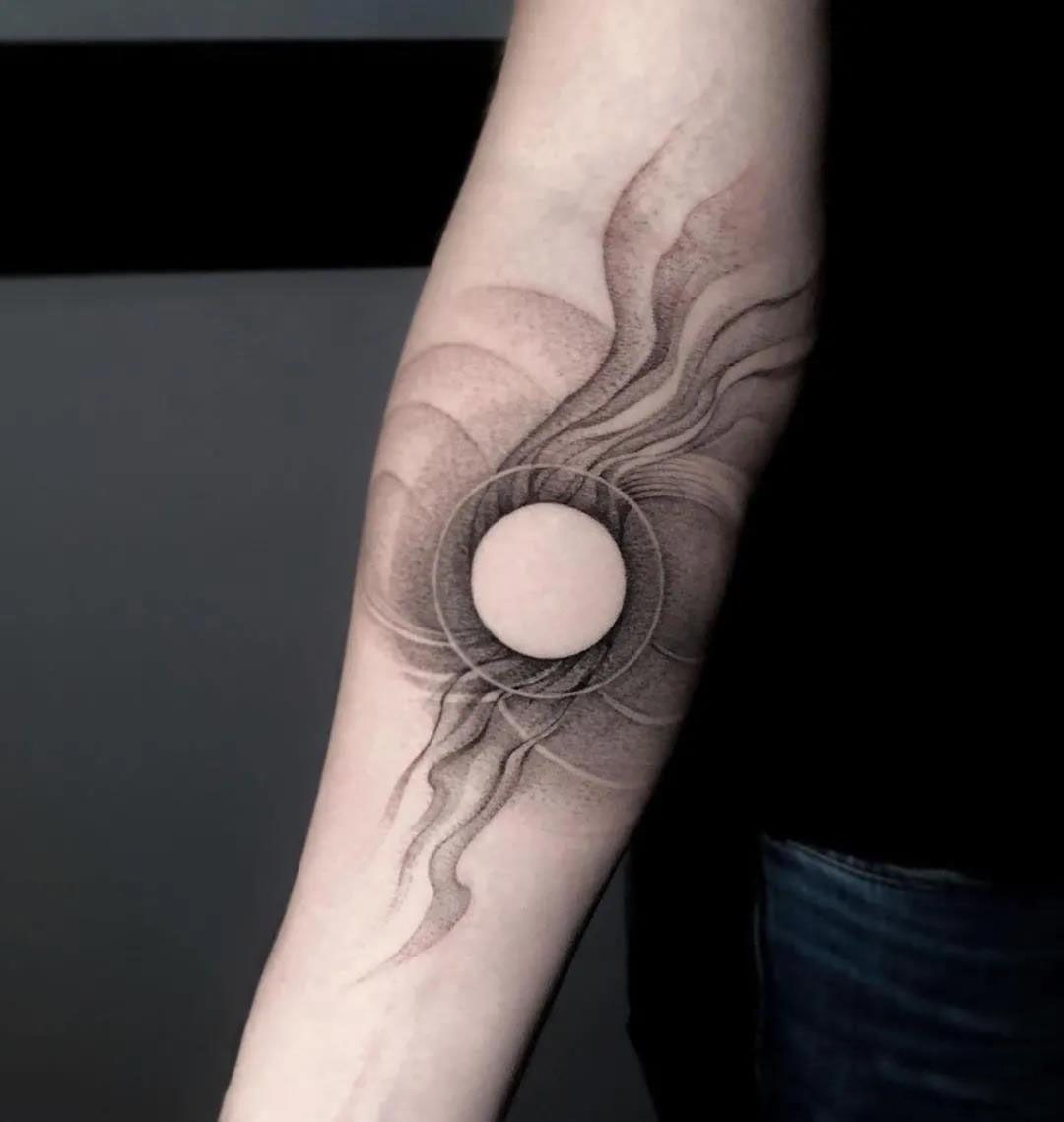 Black Hole Sun Tattoo Forearm Cover Up Tattoos Black Tattoo Cover Up