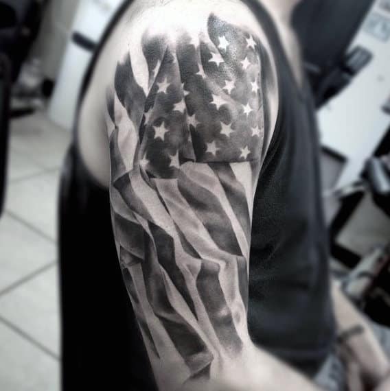 5 Stunning Black & White American Flag Tattoo Ideas