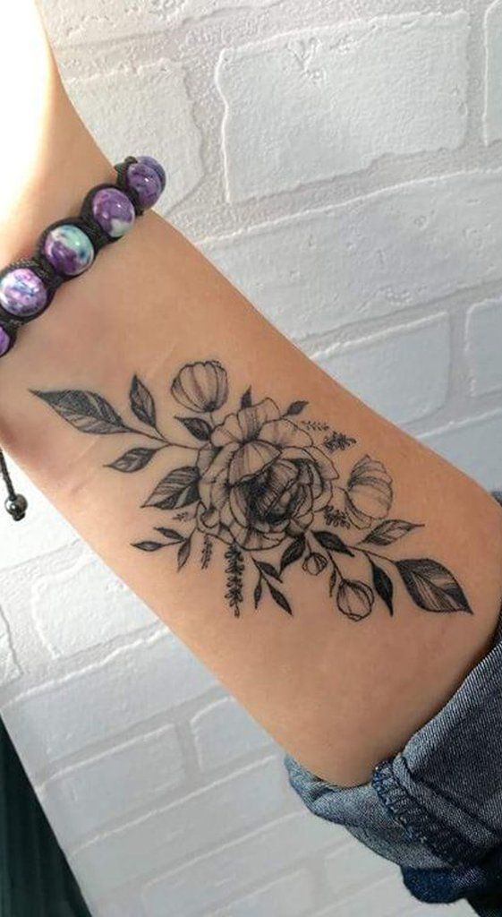 Black Wrist Flower Tattoos Mybodiart Com Floral Tattoo Design