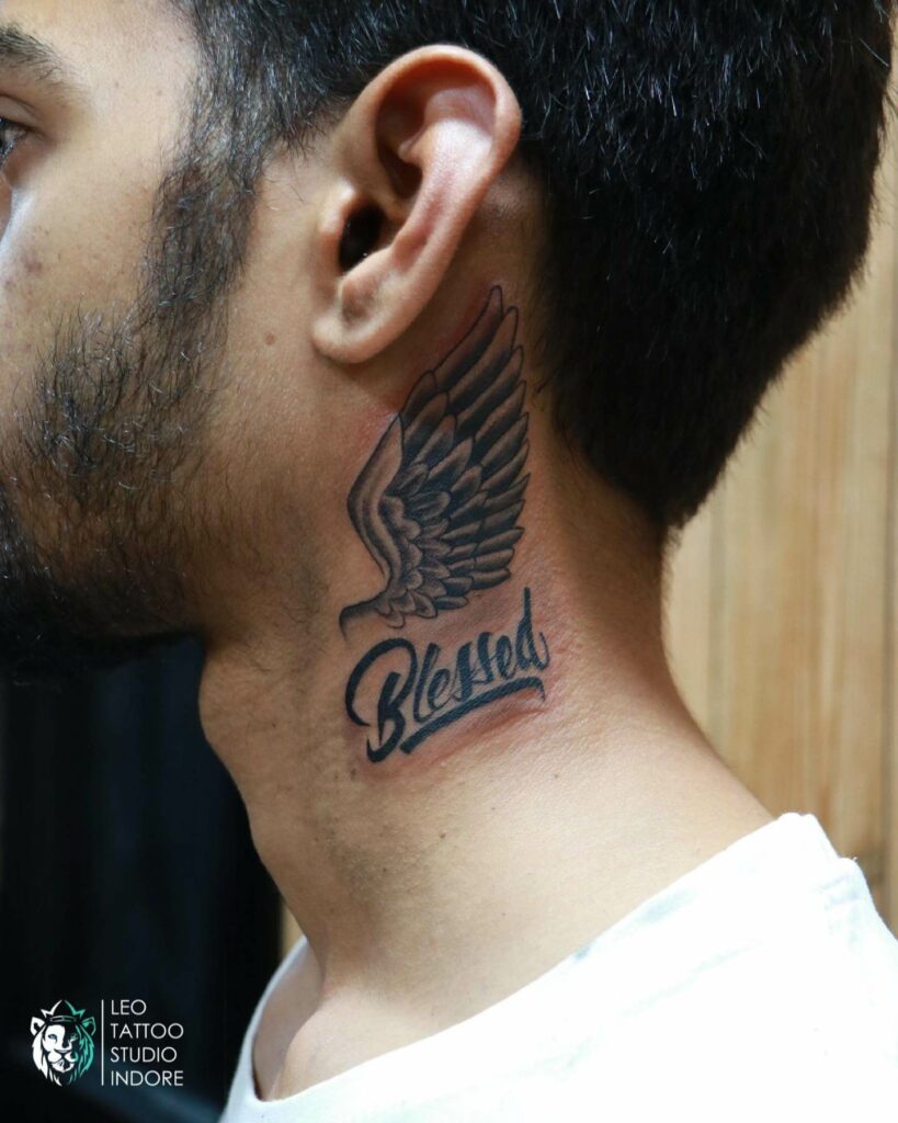 Blessed Neck Tattoo Tattoos Neck Tattoo For Guys Girl Neck Tattoos