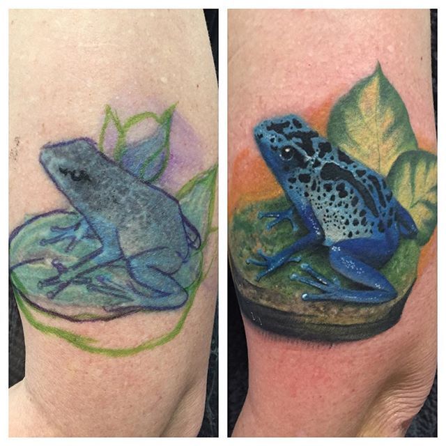 Blue Poison Dart Frog Tattoo