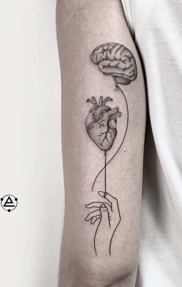 Brain And Heart Tattoo