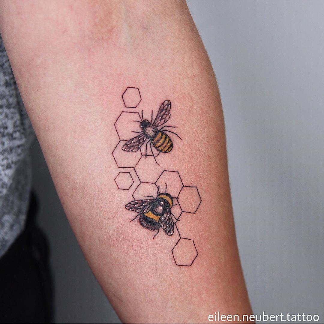 Bumble Bee Floral Temporary Tattoo Bee Tattoo Floral Etsy