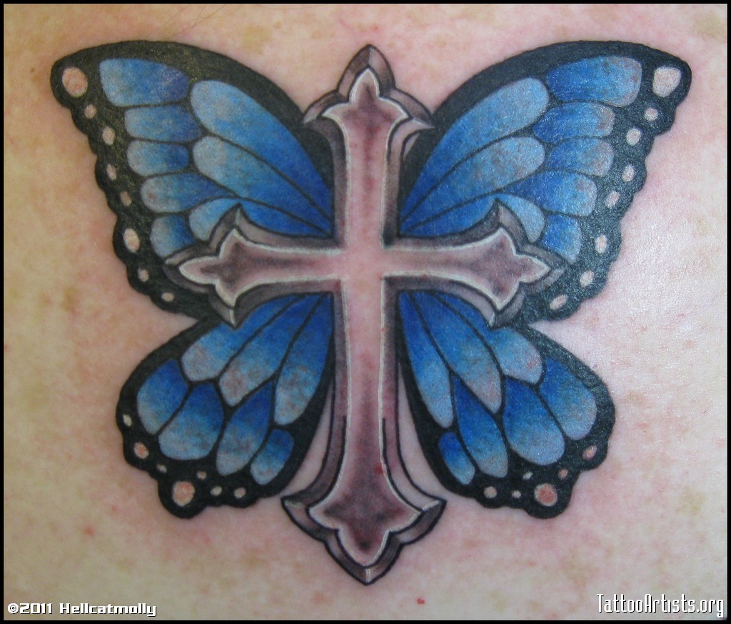 Butterfly Cross Tattoo Half Sleeve Tattoo Site