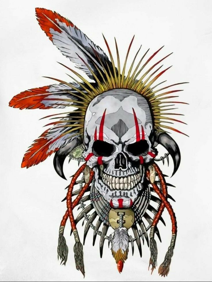 By Artist S D M Indian Skull Tattoos Skull Tattoo Design Skull