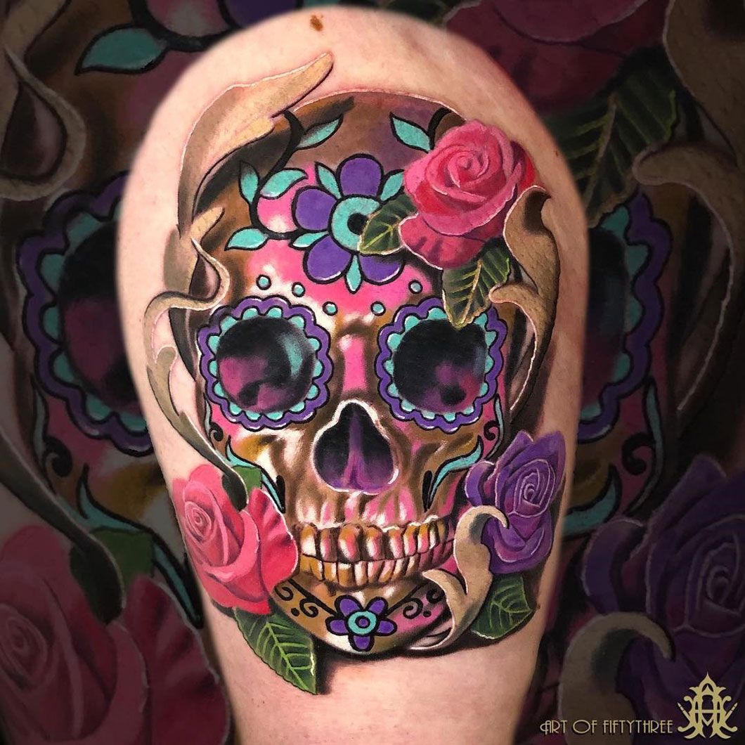 5 Stunning Ideas for Candy Skull Woman Tattoos