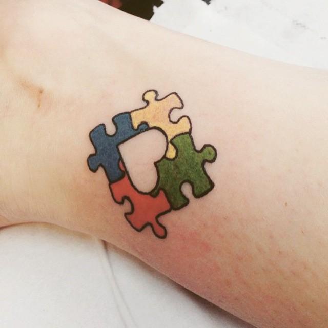 Carencia Bajar Conectar Puzzle Tatuajes Autismo F Bula Ranura Hogar