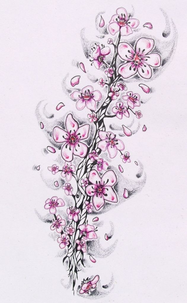 10 Stunning Cherry Blossom Tattoo Stencil Designs