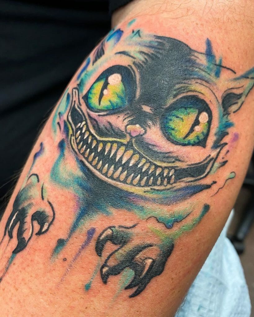 Cheshire Cat Arm Tattoo