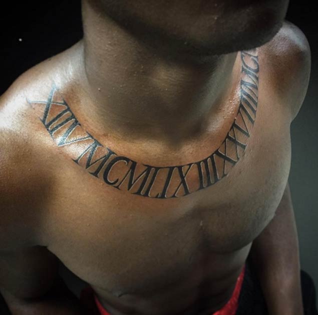 5 Stunning Chest Roman Numerals Tattoo Ideas