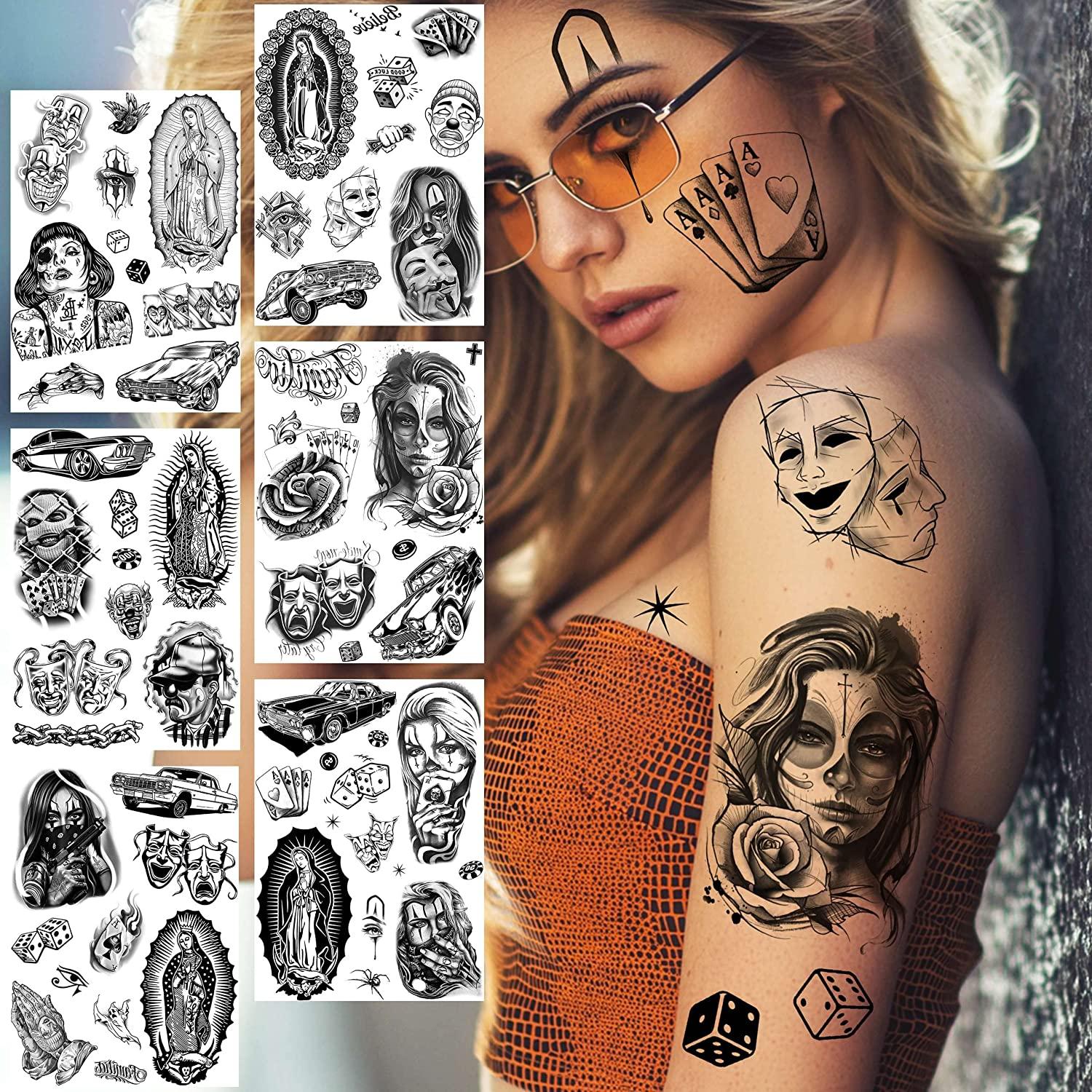 Chicano Temporary Tattoos For Men And Women 6 Sheets Of Chicana