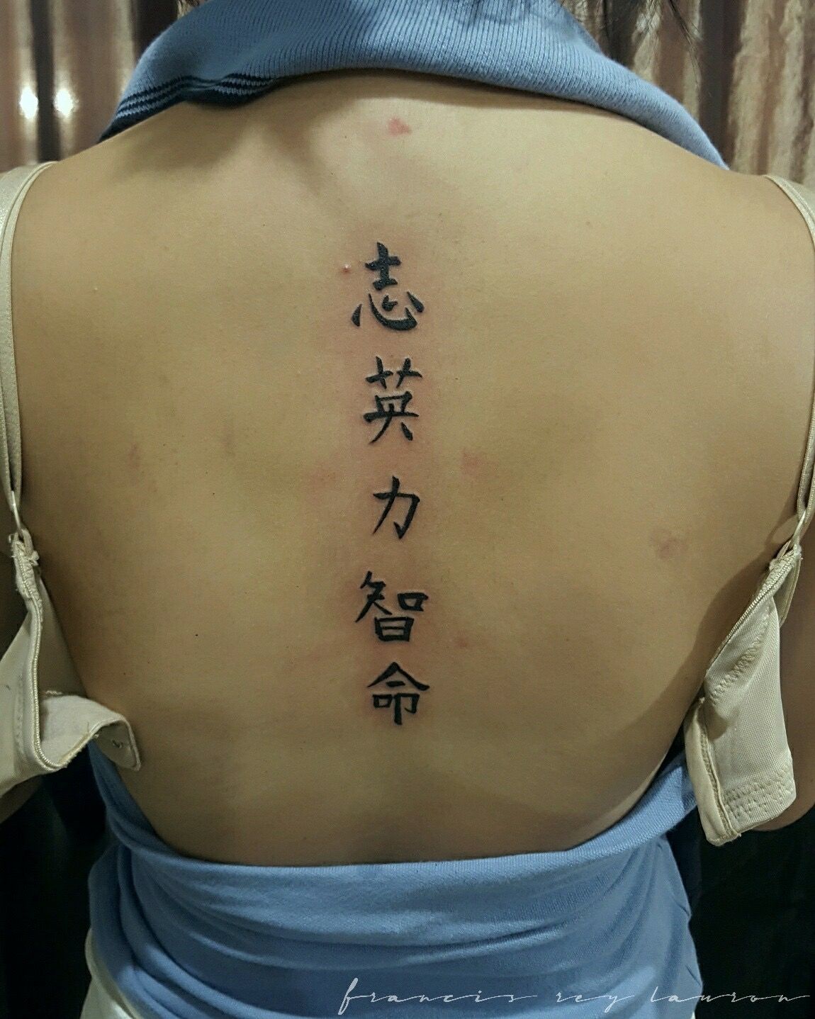 Chinese Symbols Ambition Courage Strength Wisdom Fate Tattoo By