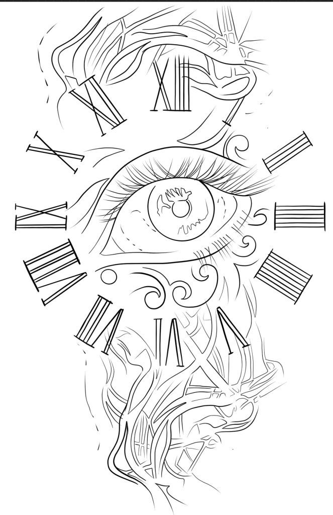 Clock Tattoo Outlines