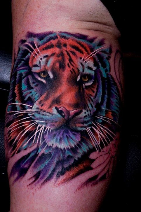 Colorful Tiger Tattoo