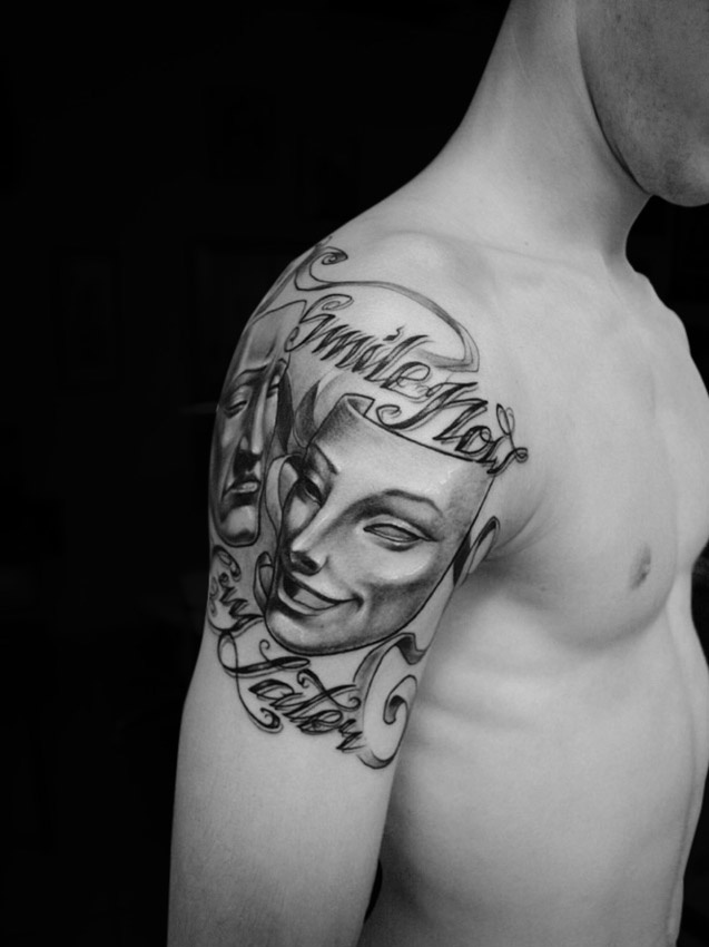 5 Symbolic Meanings Behind Comedy Tragedy Masks Tattoos