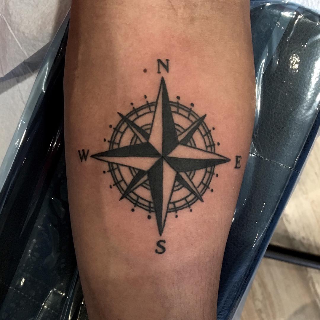 Compass Rose Tattoo Ankle