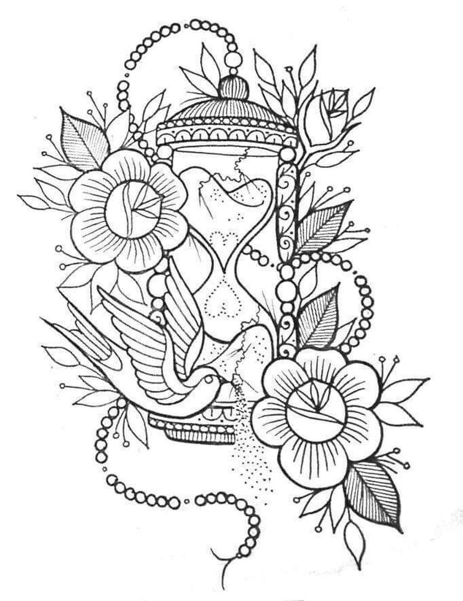 Cool Tattoo Design Coloring Pages