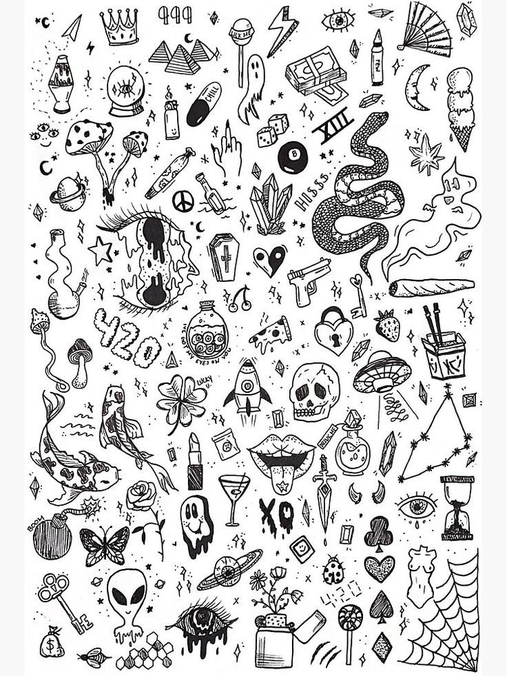 Cool Tattoo Doodle Design Ideas Stick And Poke Set