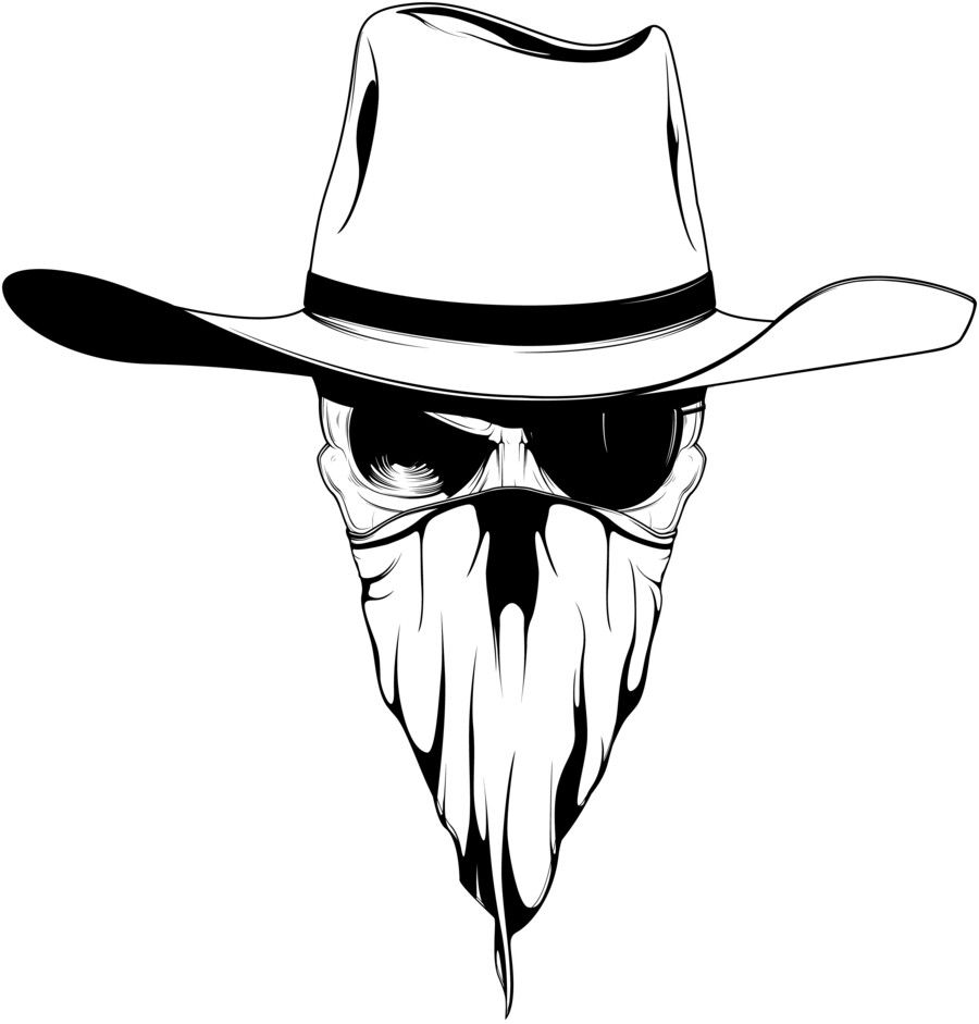 Cowboy Hat Drawing Cowboy Hat Tattoo Skeleton Drawings Skulls