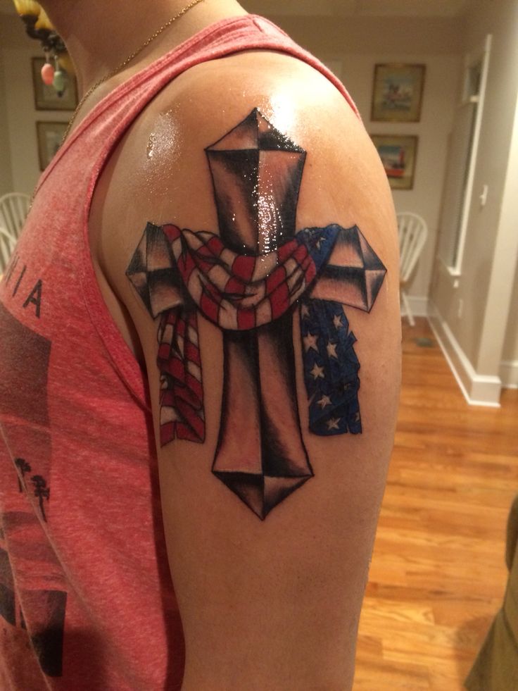 Cross And American Flag Tattoo Ideas Pinterest Crosses Flags And