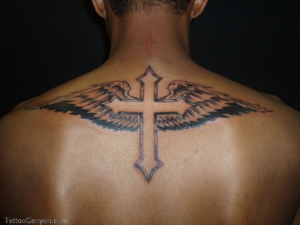 Cross And Angel Wing Tattoo By Audrey Mello Cross Tattoo Designs