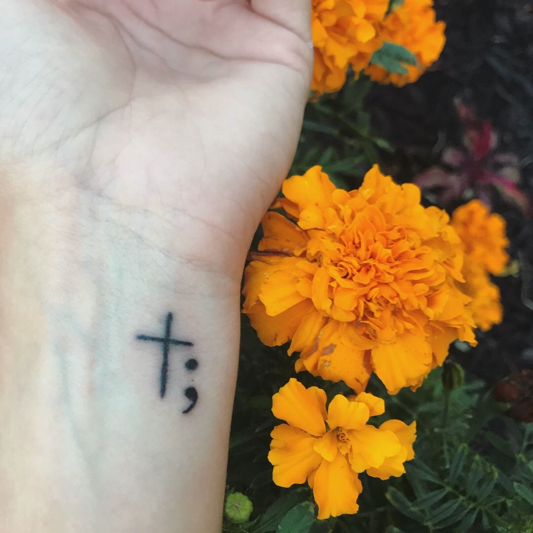 Cross And Semicolon Tattoo Meaning Wiki Tattoo