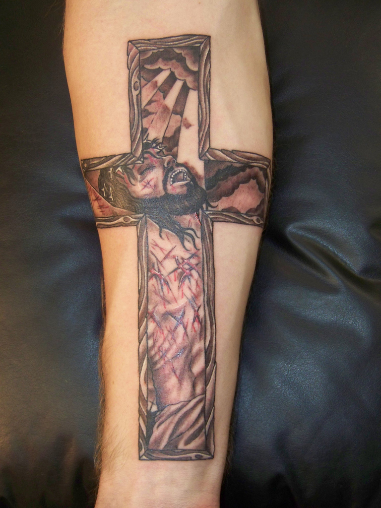 Cross Forearm Tattoos For Men