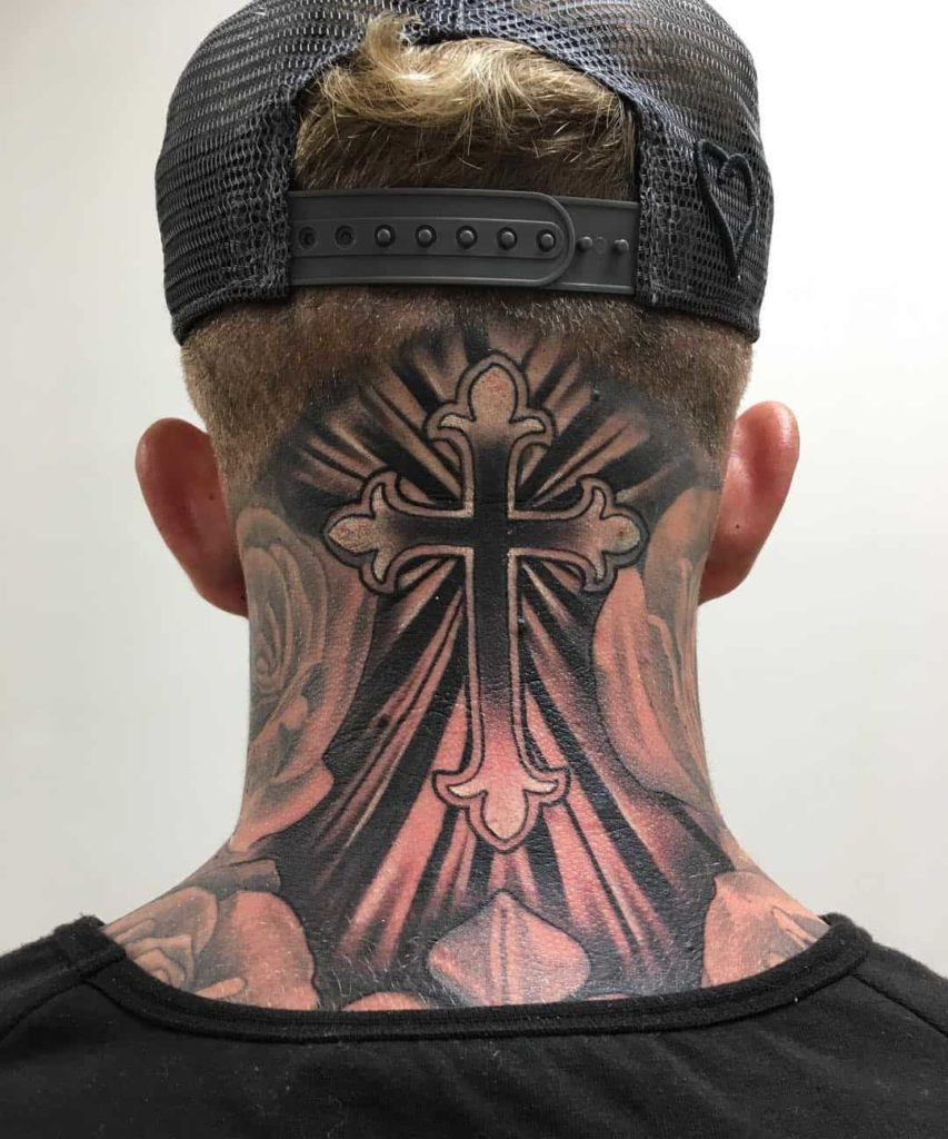 5 Daring Cross Neck Tattoo Designs for Men