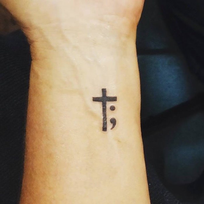 Cross Tattoo With Semicolon: Meaning and Inspiration