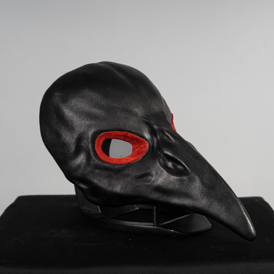 Crow Mask 100% Black Real Leather Cosplay Mask Crow - Etsy