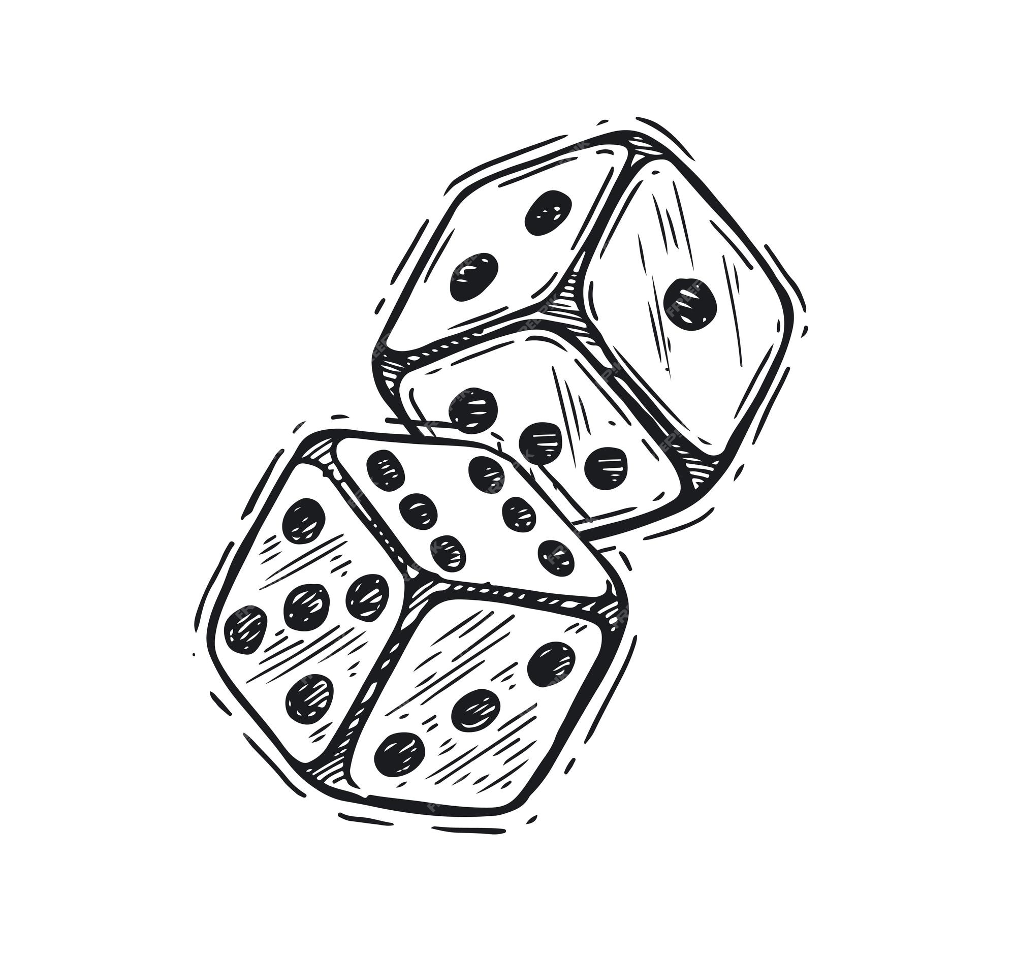 5 Unique Cup Rolling Dice Sketch Tattoo Ideas