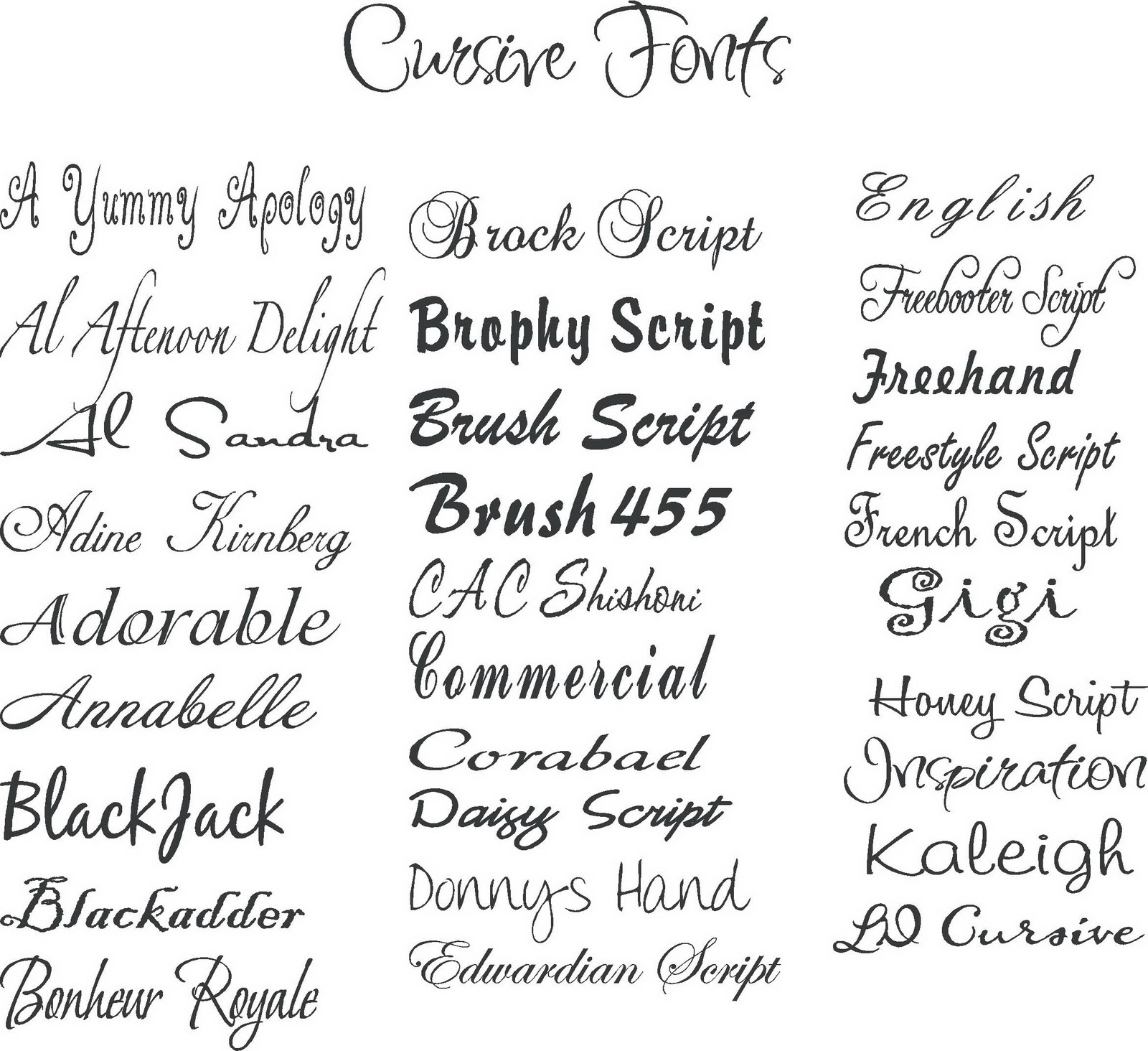 Cursive Tattoo Font