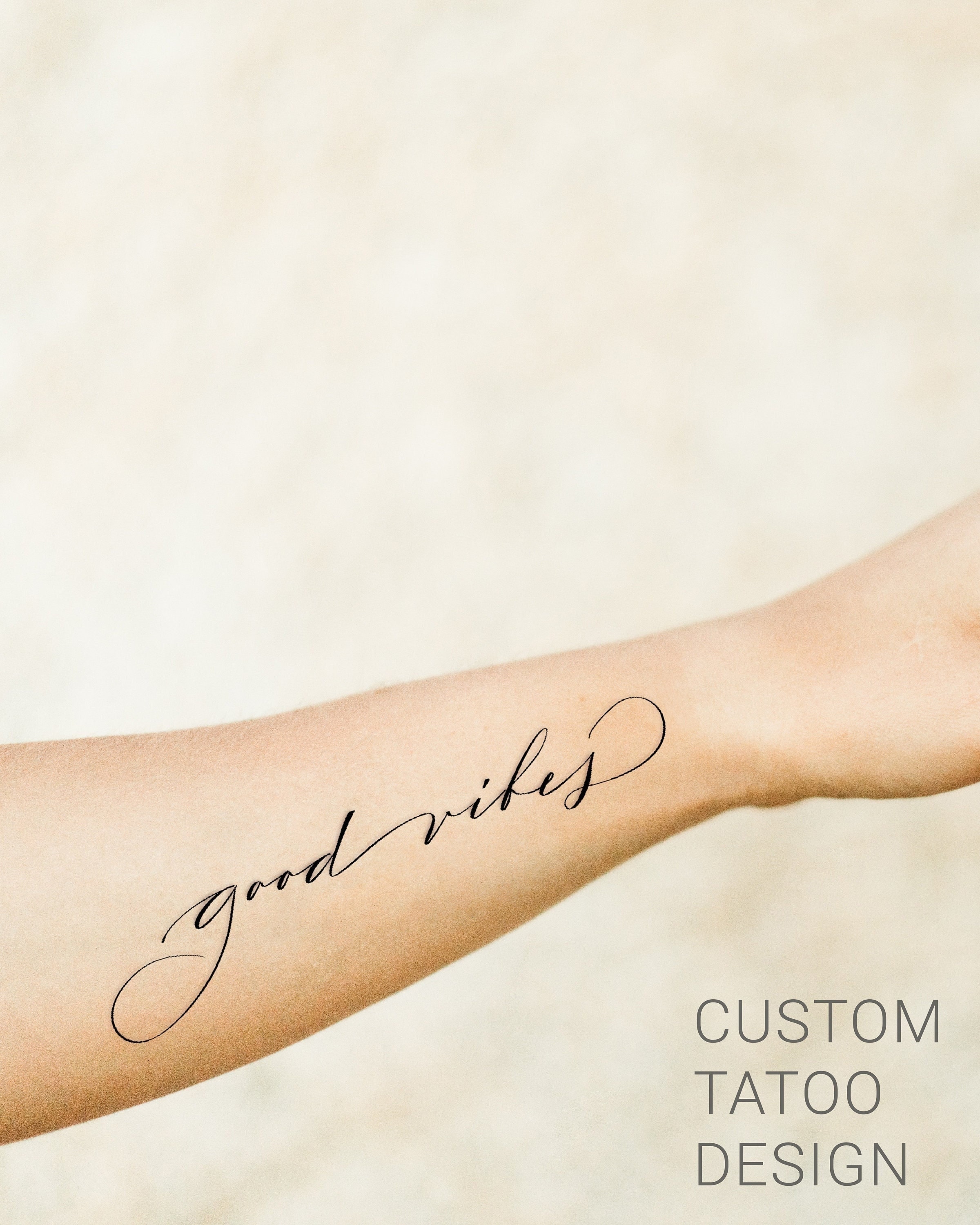 Custom Script Tattoo Design Calligraphy Script Forearm Name Tattoo