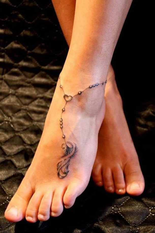 Cute Ankle Chain Tattoo Best Tattoo Design Ideas