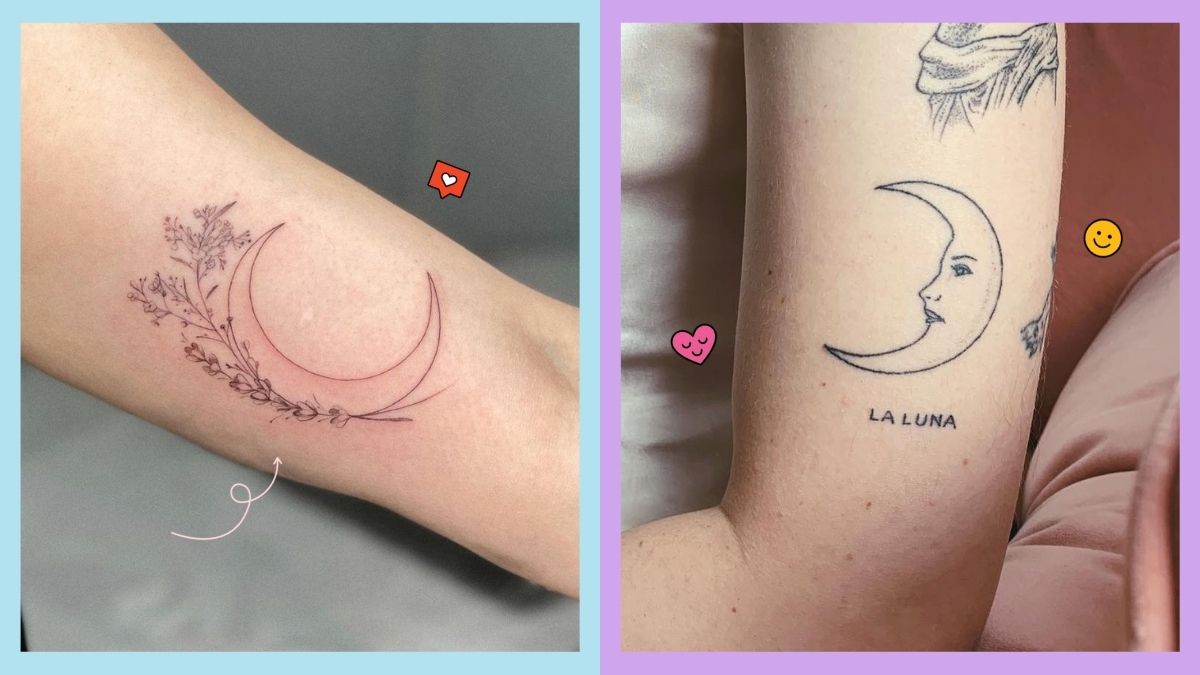 Cute Moon Tattoo Idea Wiccan Tattoos Geometric Tattoo Moon Tattoo