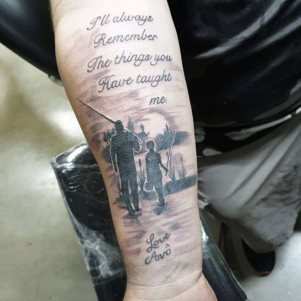 Dad Memorial Tattoo Fishing Fishing Birthday Party Fishing Tattoo