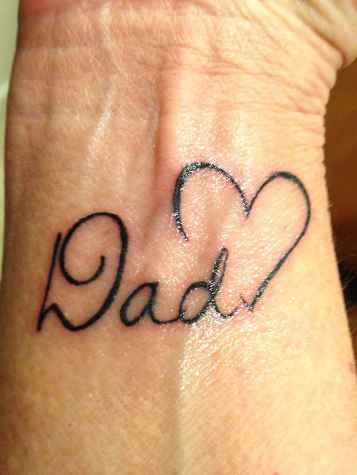 Dad With Small Heart Memorial Tattoo On Wrist Tattoos For Dad Memorial Tattoos For Daughters