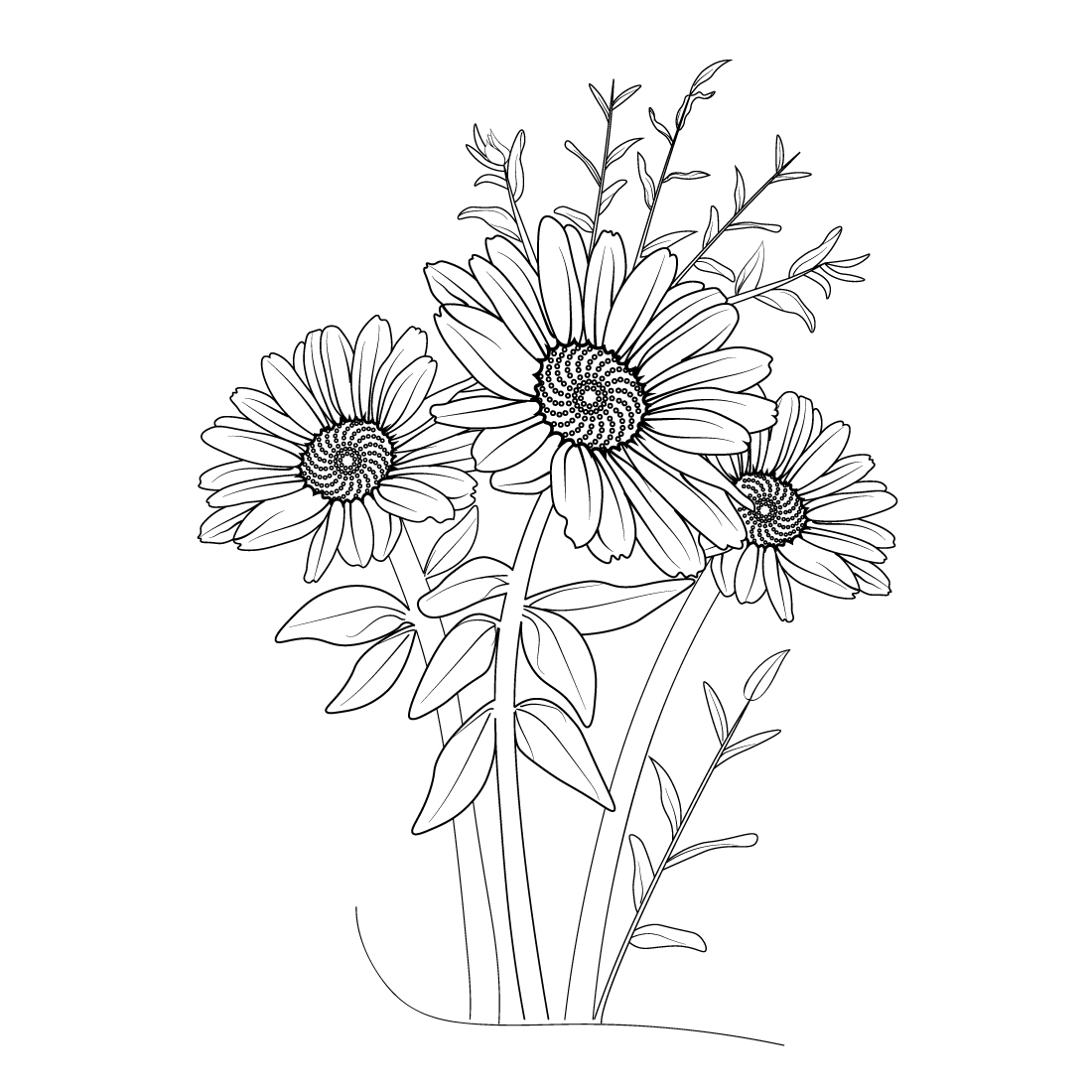 Daisy Flowers Etsy Daisy Flower Drawing Daisy Flower Tattoos