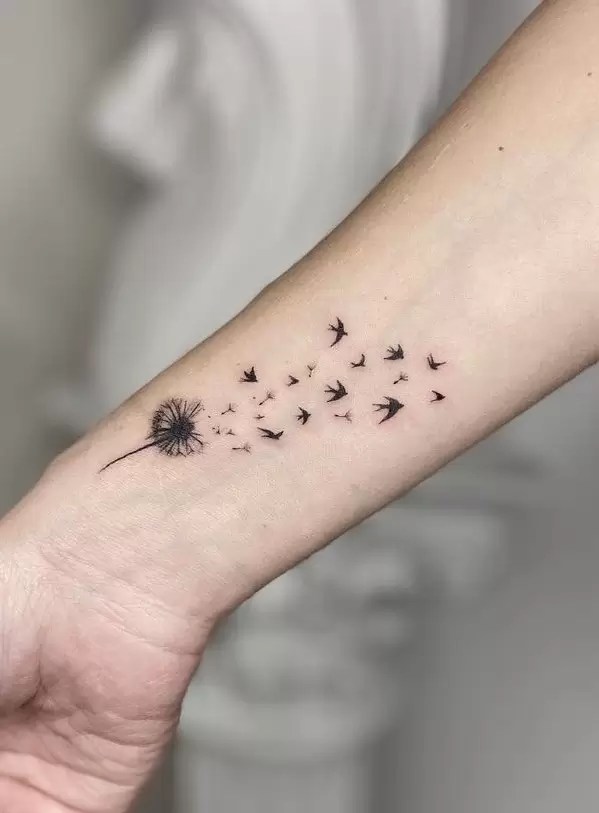 Dandelion And Birds Tattoo By Fenrirofparadise On Deviantart