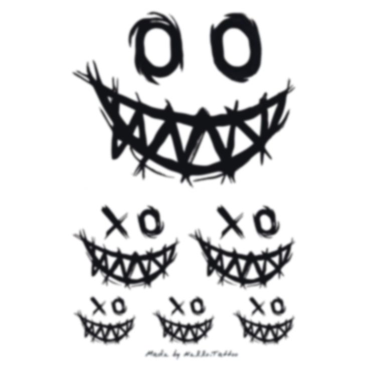 Dark Ghost Smiley Face Tattoo Stickers Waterproof Long Lasting Distance Fishing The Same Style